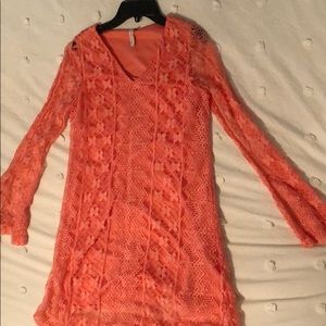 Coral Red Camel Dress